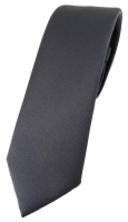 schmale TigerTie Designer Krawatte in anthrazit einfarbig Uni - Tie Schlips