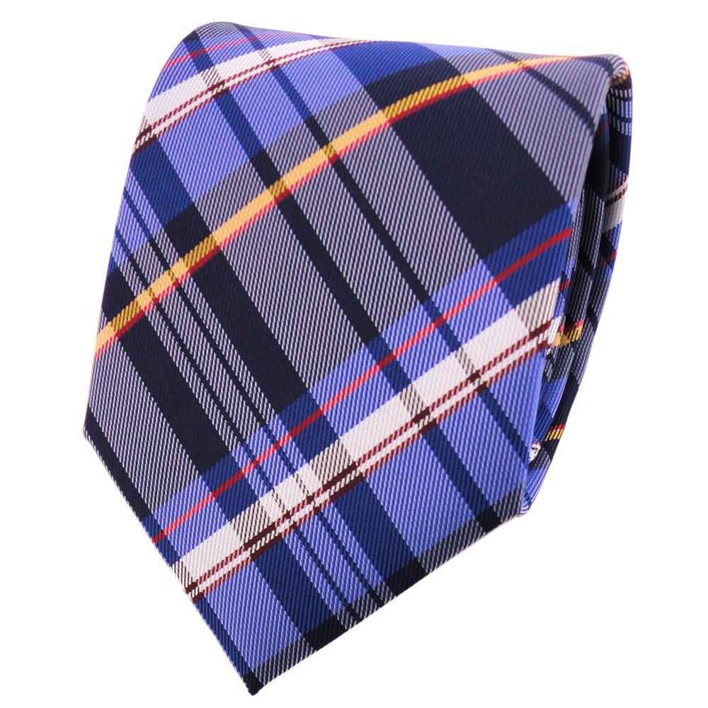 TigerTie Designer Krawatte in blau grau silber gestreift Tie Binder