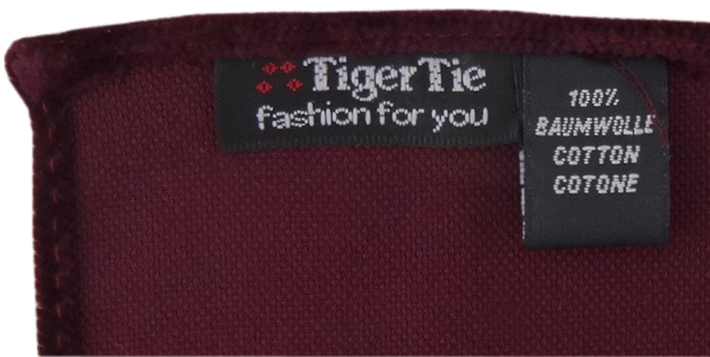 TigerTie Designer Baumwollsamt Einstecktuch in Uni 100% Baumwolle 